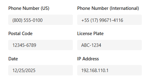 Masked Input preview